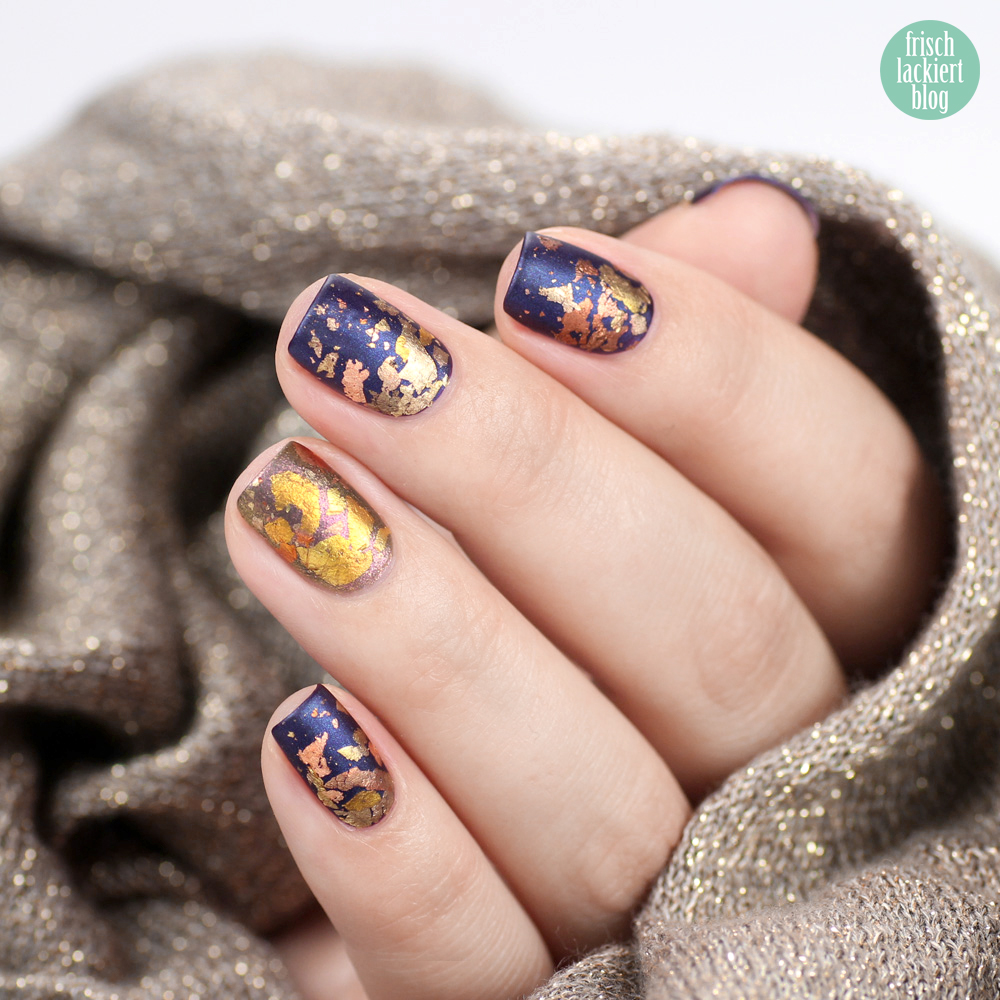 Frischlackiert-Challenge – Goldrausch – golden nails – gold nailart mit Goldfolie – by frischlackiert
