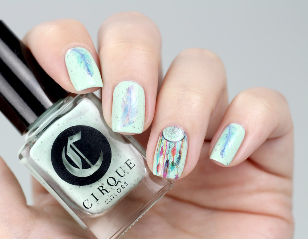 Frischlackiert-Challenge – Traumfänger Nailart – Dreamcatcher mint – by frischlackiert