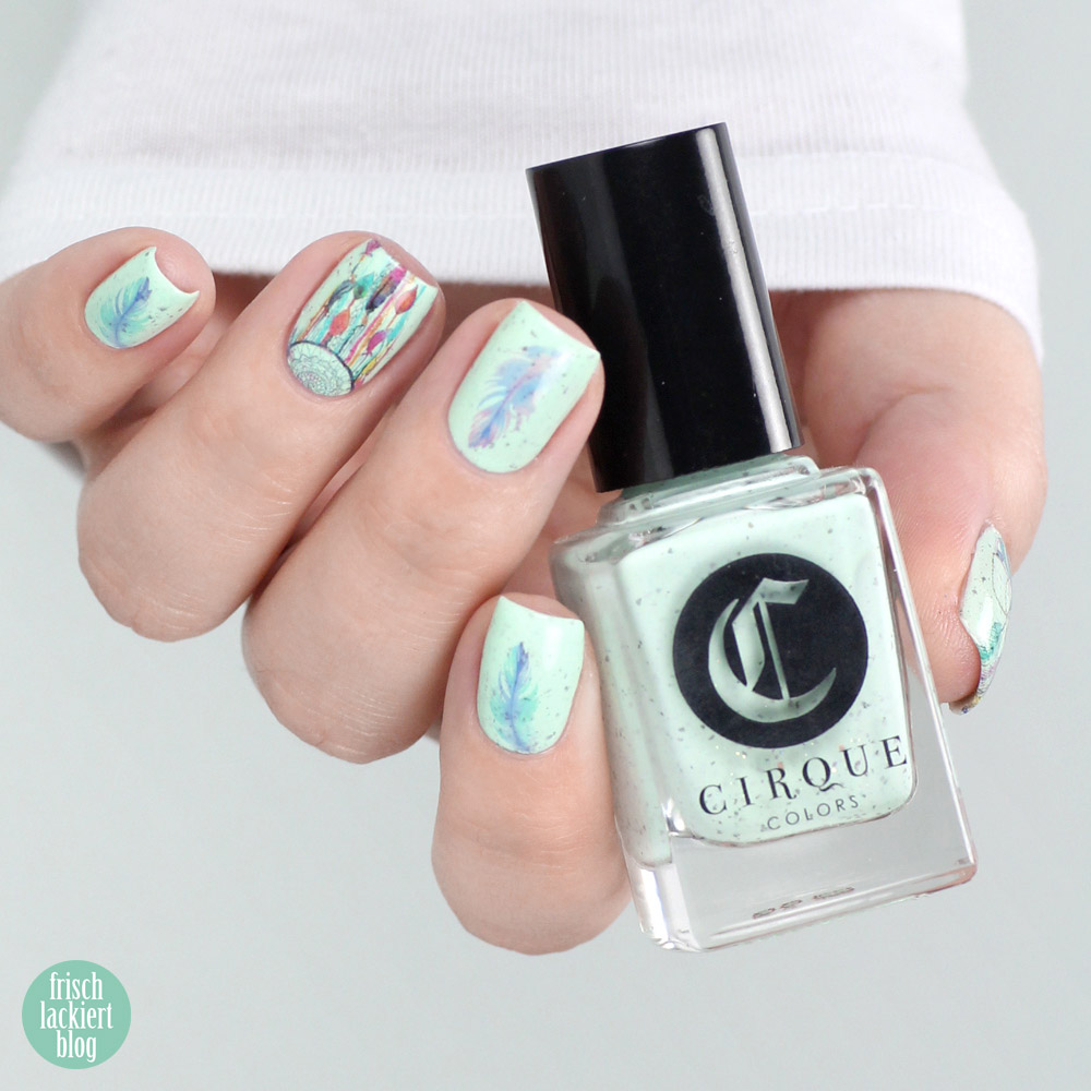 Frischlackiert-Challenge – Traumfänger Nailart – Dreamcatcher mint – by frischlackiert