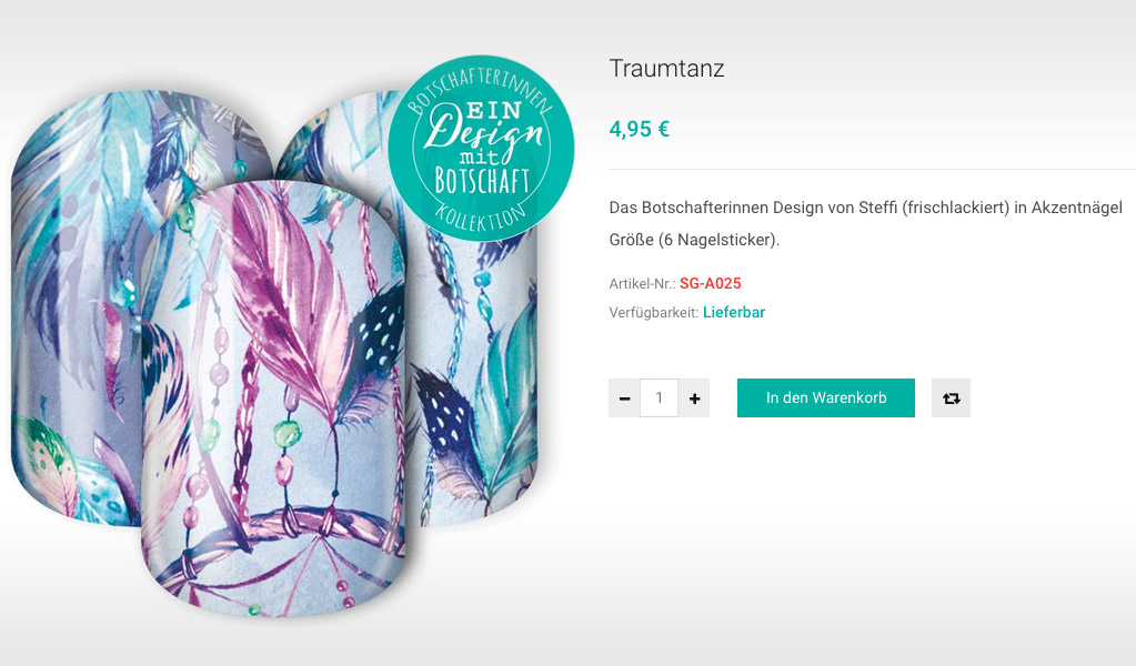 Sticker Gigant – Traumtanz – Akzentnagel Nagelsticker – Traumfänger Nailart – Designed by frischlackiert