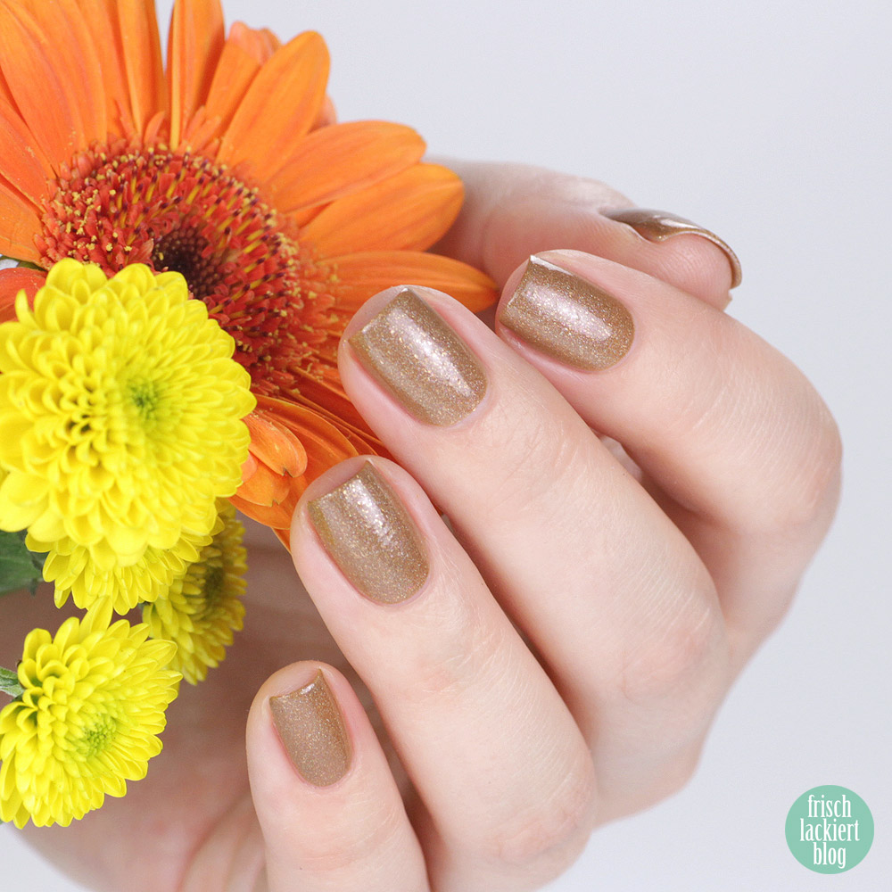 Moo Moo's Signatures - Cinnamon Sun – braun goldener Nagellack – swatch by frischlackiert