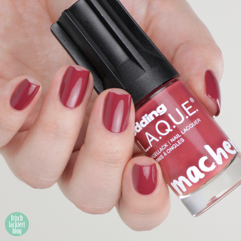 Edding L.A.Q.U.E. – Powerfrauen Kollektion 2018 - Chubby Chesnut - red nailpolish - swatch by frischlackiert
