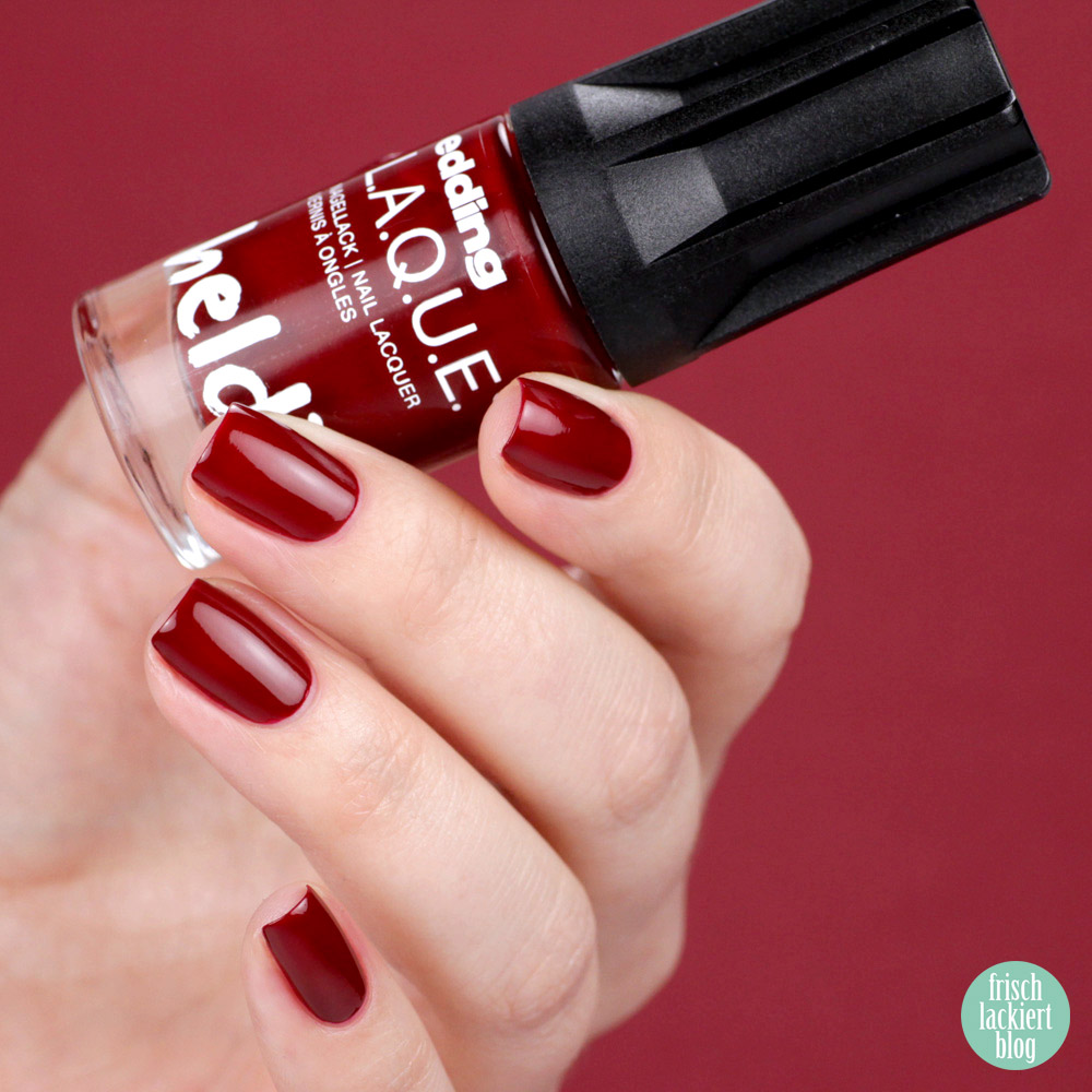 Edding L.A.Q.U.E. – Powerfrauen Kollektion 2018 -daily dark red - red nailpolish - swatch by frischlackiert