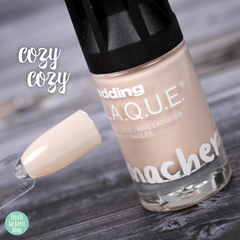 Edding L.A.Q.U.E. – Powerfrauen Kollektion 2018 - Cozy Cozy - nude sheer nailpolish - swatch by frischlackiert