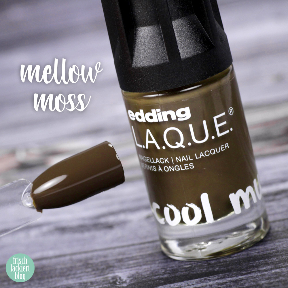 Edding L.A.Q.U.E. – Powerfrauen Kollektion 2018 - mellow moss - green brown nailpolish - swatch by frischlackiert
