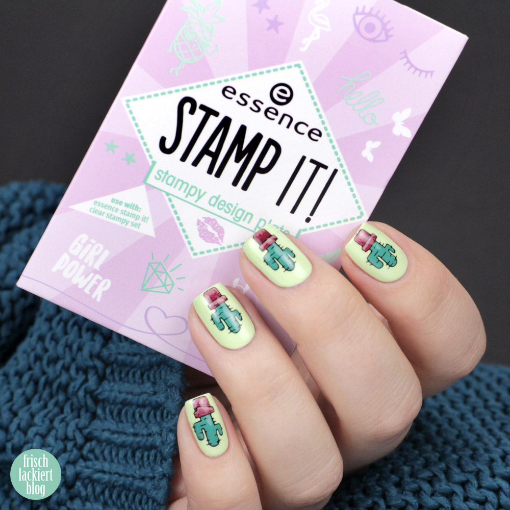 Essence Stamp It Clear Stamper – Stamping Nailart mit Kaktus – by frischlackiert