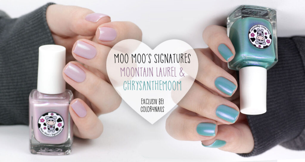 Moontain Laurel & Chrysanthemoom von Moo Moo´s Signatures // Exclusiv bei Color4Nails – swatch by frischlackiert