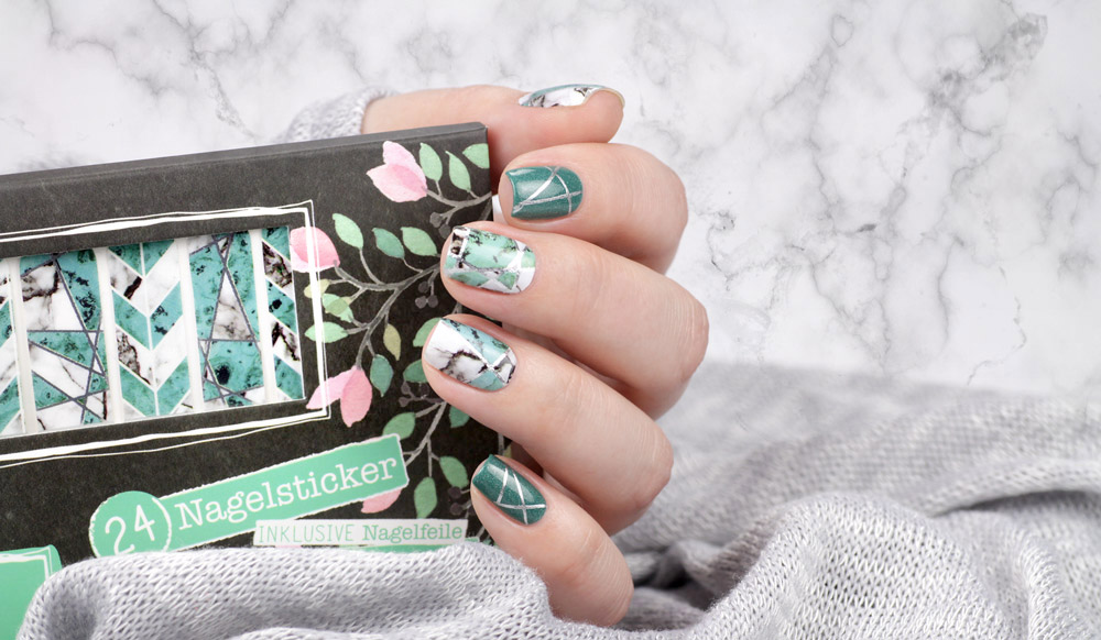 Sticker Gigant Nagelsticker – neue Kollektion 2018 – Marmor Stein und Farbe – Design Minzmarmor – Nailart mit Nailwraps – by frischlackiert