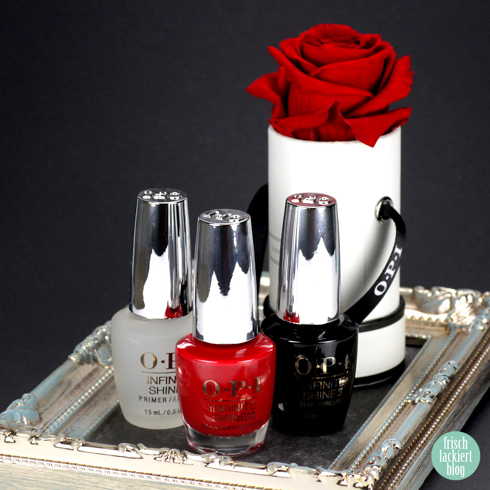 OPI Infinite Shine Nagellack – Apple Red – Test Haltbarkeit – Erfahrungsbericht – swatch by frischlackiert