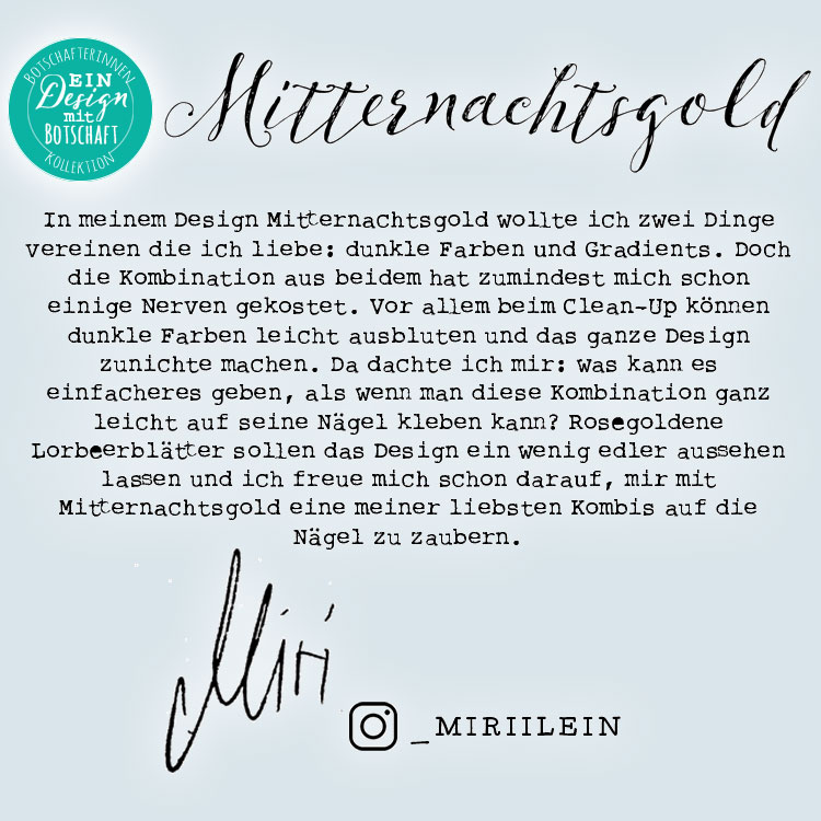 Sticker Gigant Nagelsticker – Mitternachtsgold – Ranken in Roségold und Violett – Nailart – by frischlackiert