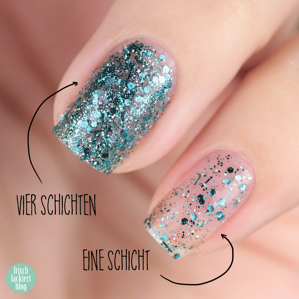 essence glitter on glitter off Peel-Off Glitzer Lacke im Test – glitter in the air – swatch by frischlackiert