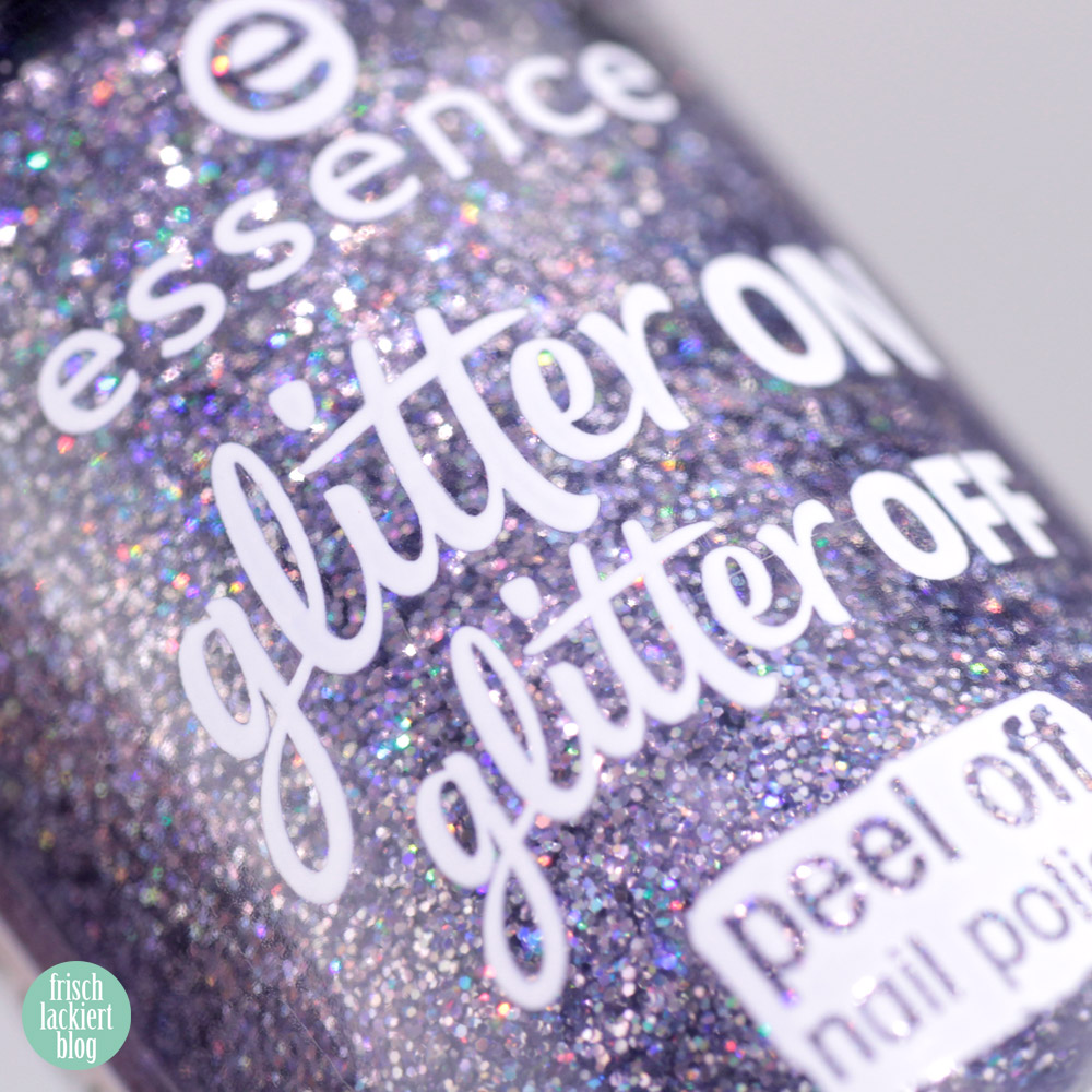 essence glitter on glitter off Peel-Off Glitzer Lacke im Test – starlight express – swatch by frischlackiert