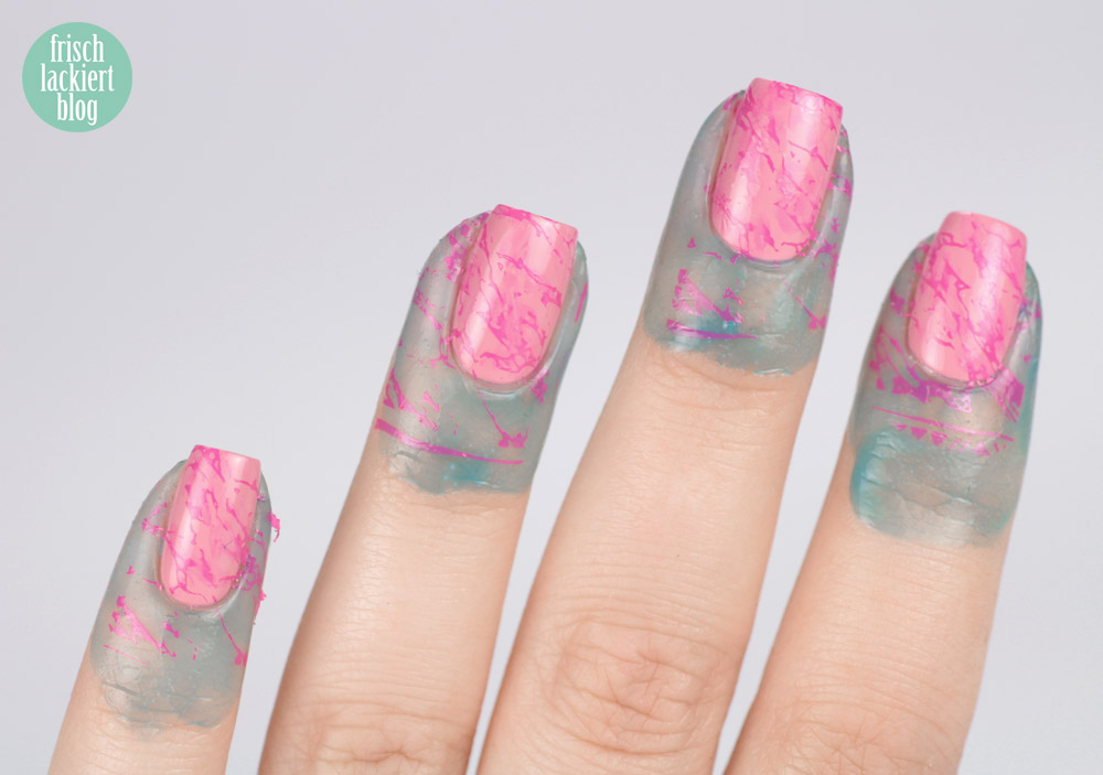 Rosa Stamping Marmor Nailart mit essie young, wild & me und MoYou Explorer Collection 33 – by frischlackiert