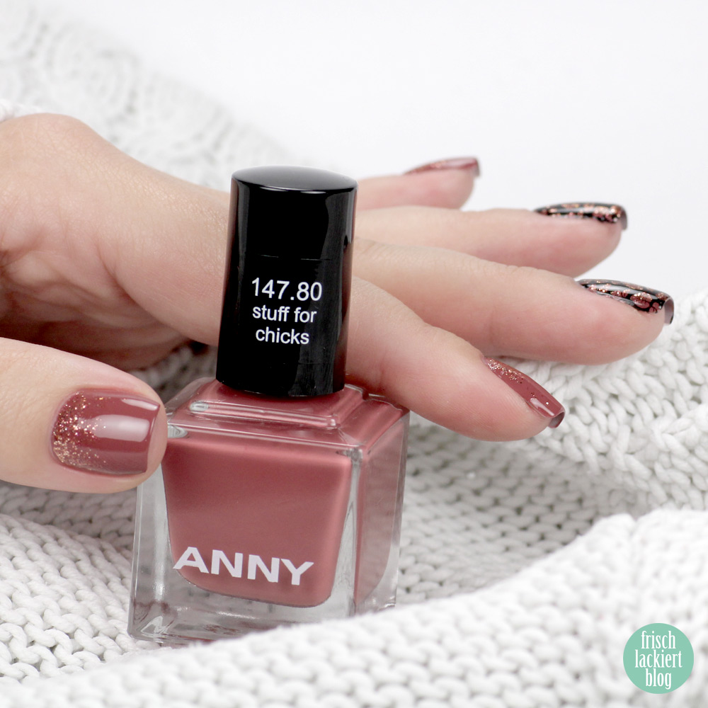 Frischlackiert-Challenge Herbstgefühle – Herbst Nailart mit Glitzer Blättern – by frischlackiert
