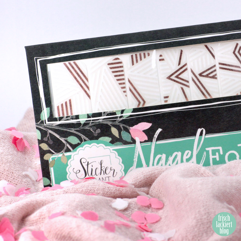 Sticker Gigant Nagelsticker – Streifengold – Weiß Rosegold Nailart – by frischlackiert