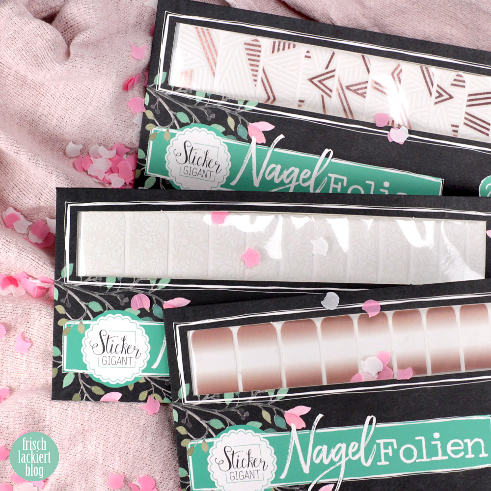 Sticker Gigant Nagelsticker – Streifengold – Weiß Rosegold Nailart – by frischlackiert