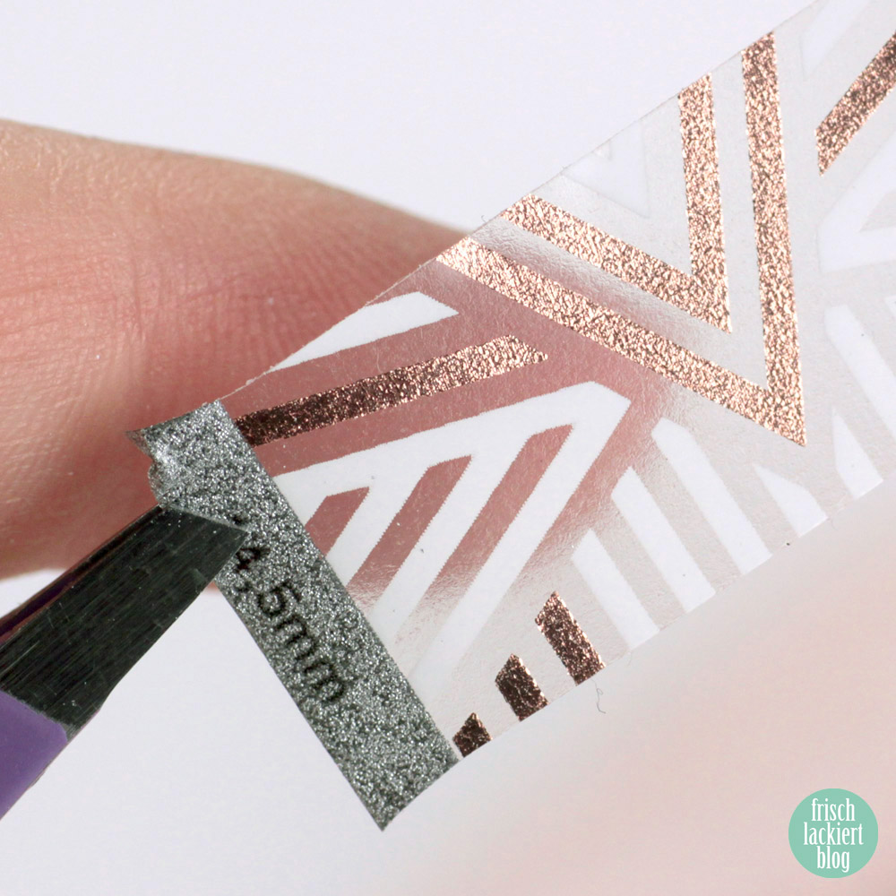 Sticker Gigant Nagelsticker – Streifengold – Weiß Rosegold Nailart – by frischlackiert
