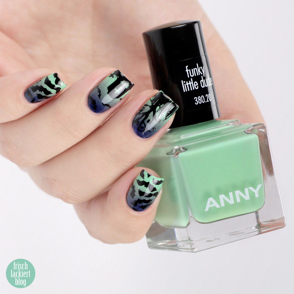 Halloween Nailart mit ANNY – gruseliger Friedhof – Gradient Nails – by frischlackiert