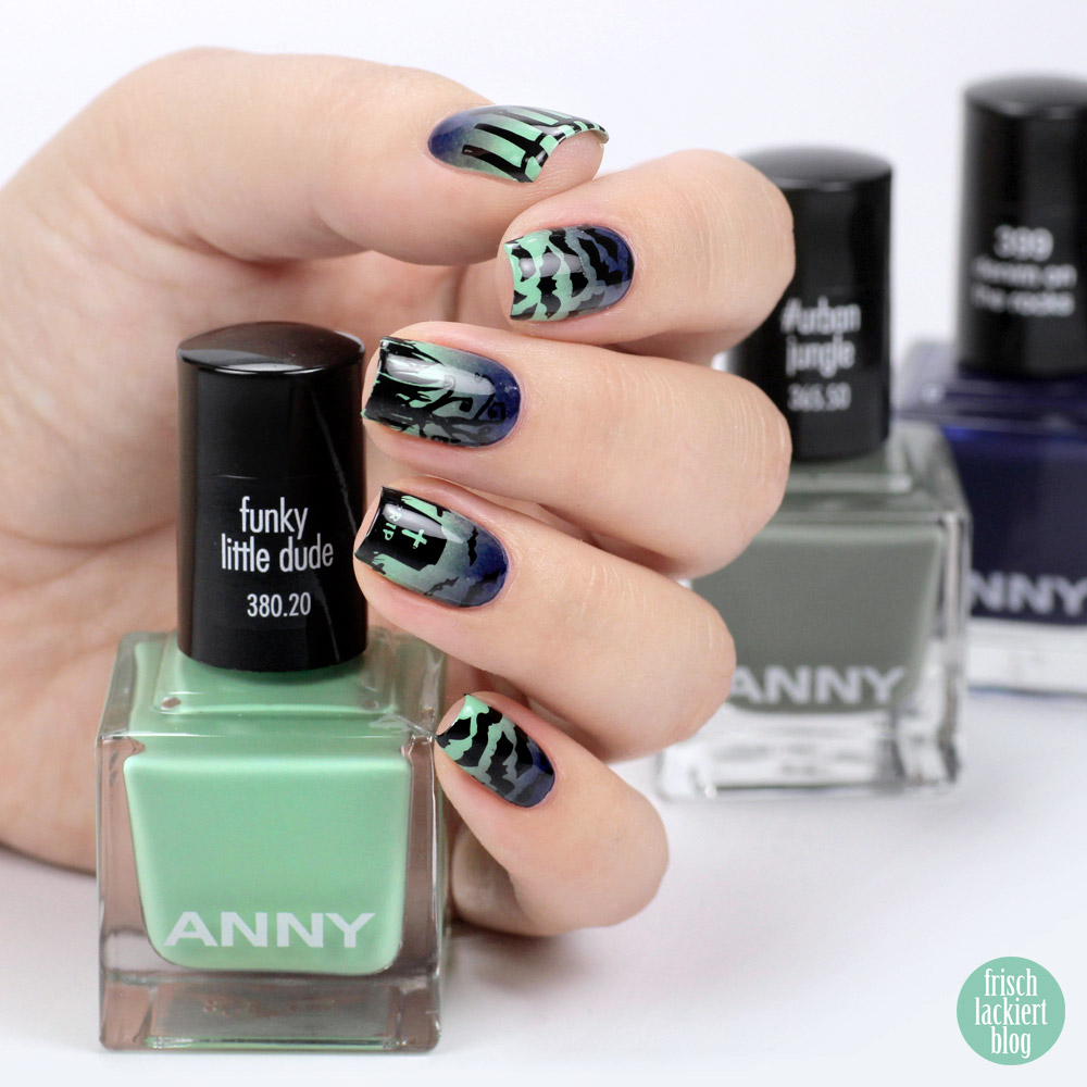 Halloween Nailart mit ANNY – gruseliger Friedhof – Gradient Nails – by frischlackiert