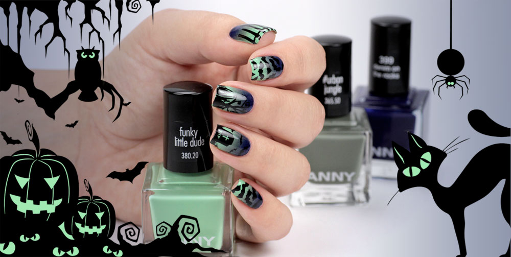 Halloween Nailart mit ANNY – gruseliger Friedhof – Gradient Nails – by frischlackiert