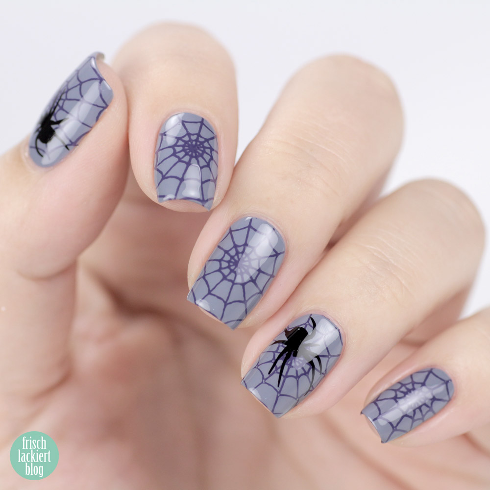 Halloween Spider Nails mit ANNY I´m a happy color – Nailart by frischlackiert