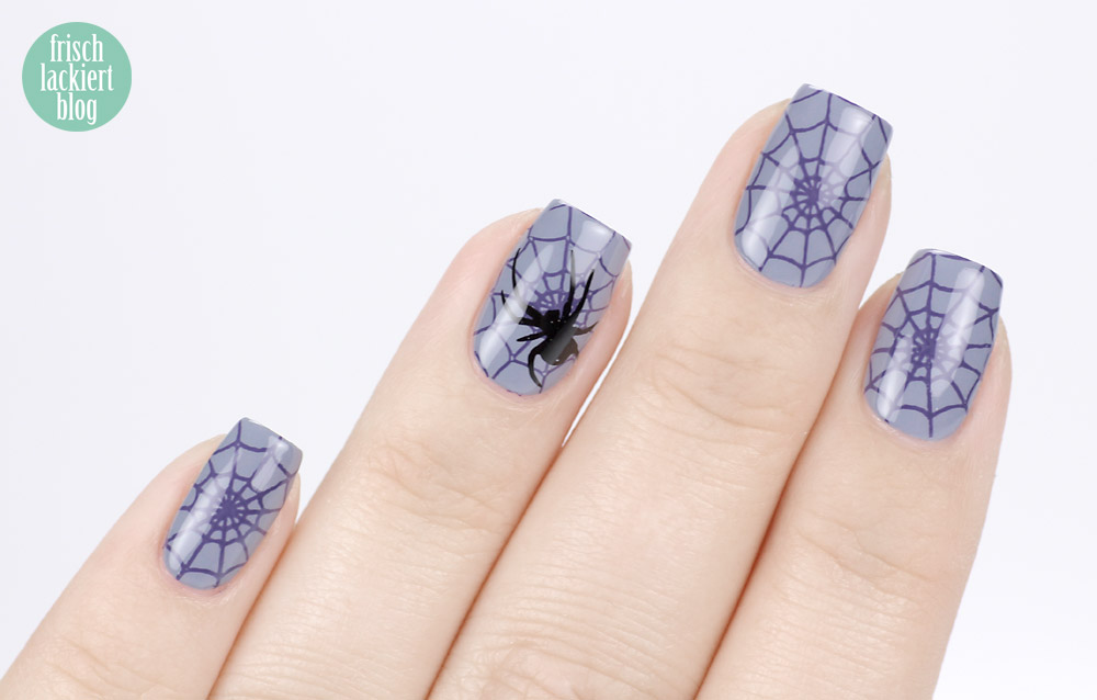Halloween Spider Nails mit ANNY I´m a happy color – Nailart by frischlackiert