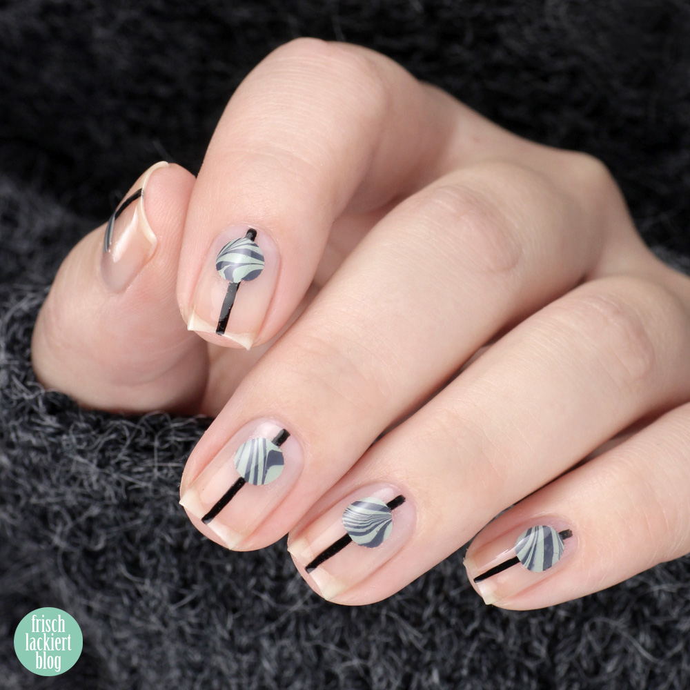 Frischlackiert-Challenge – Minimal Look – Nailart mit Watermarble – by frischlackiert