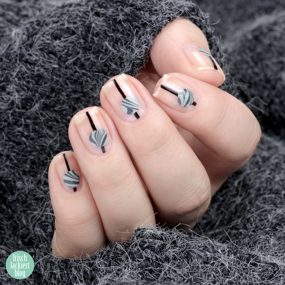 Frischlackiert-Challenge – Minimal Look – Nailart mit Watermarble – by frischlackiert