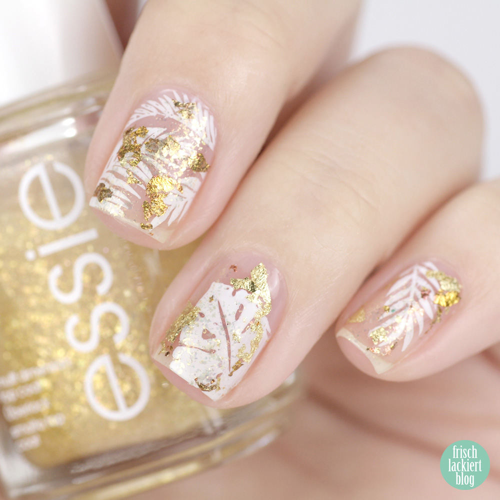 Frischlackiert-Challenge – Weiß und Gold Nailart – Cut Out Sytle – by frischlackiert