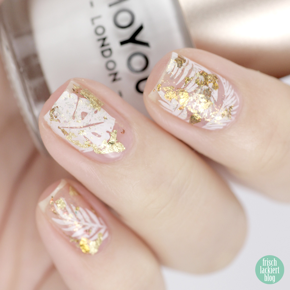 Frischlackiert-Challenge – Weiß und Gold Nailart – Cut Out Sytle – by frischlackiert