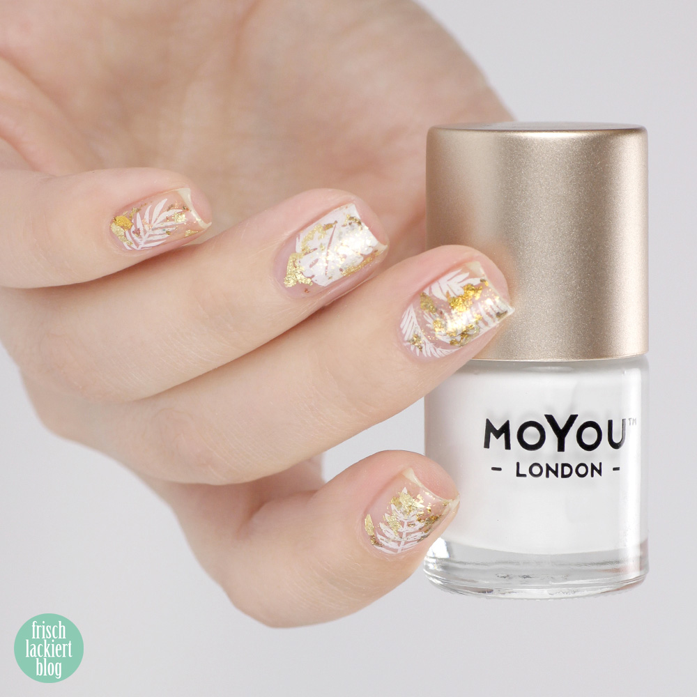 Frischlackiert-Challenge – Weiß und Gold Nailart – Cut Out Sytle – by frischlackiert