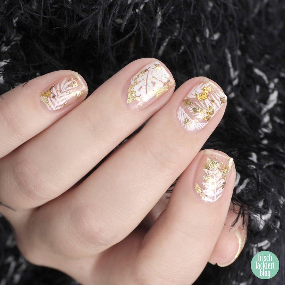 Frischlackiert-Challenge – Weiß und Gold Nailart – Cut Out Sytle – by frischlackiert