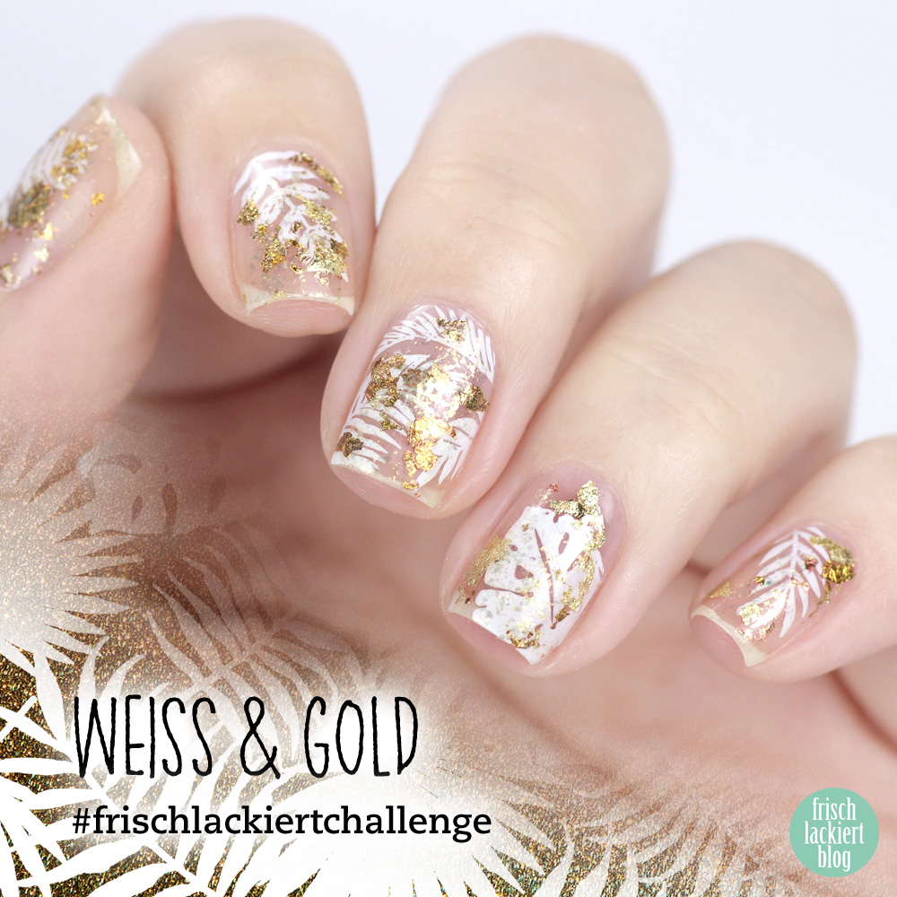 Frischlackiert-Challenge – Weiß und Gold Nailart – Cut Out Sytle – by frischlackiert