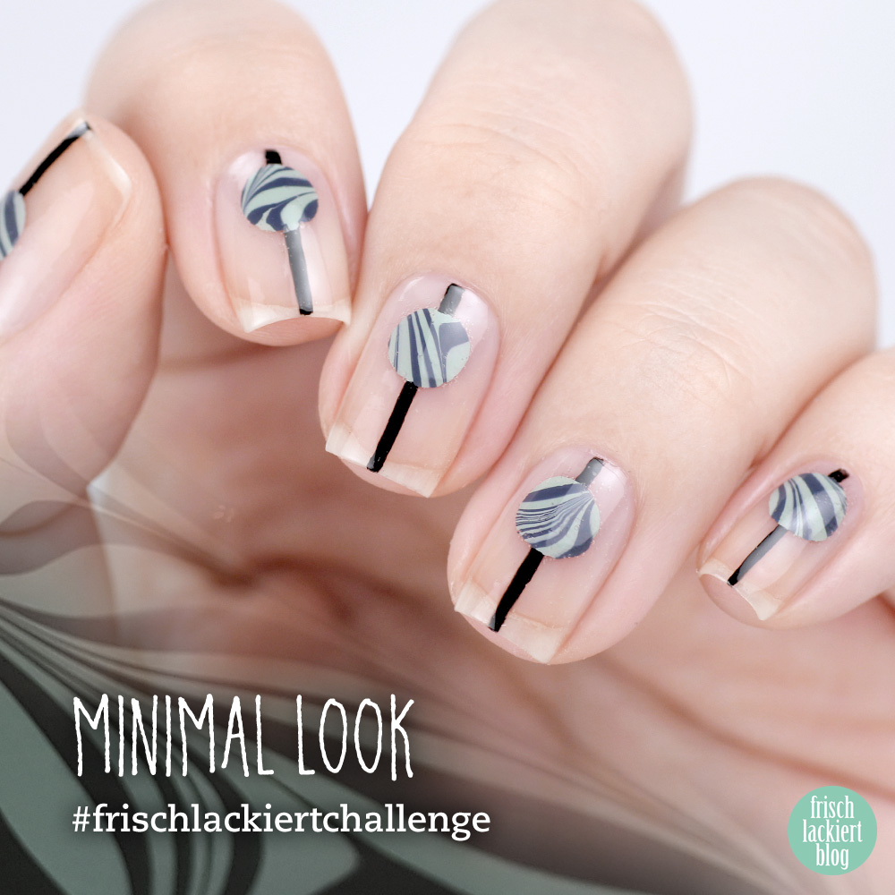 Frischlackiert-Challenge – Minimal Look – Nailart mit Watermarble – by frischlackiert