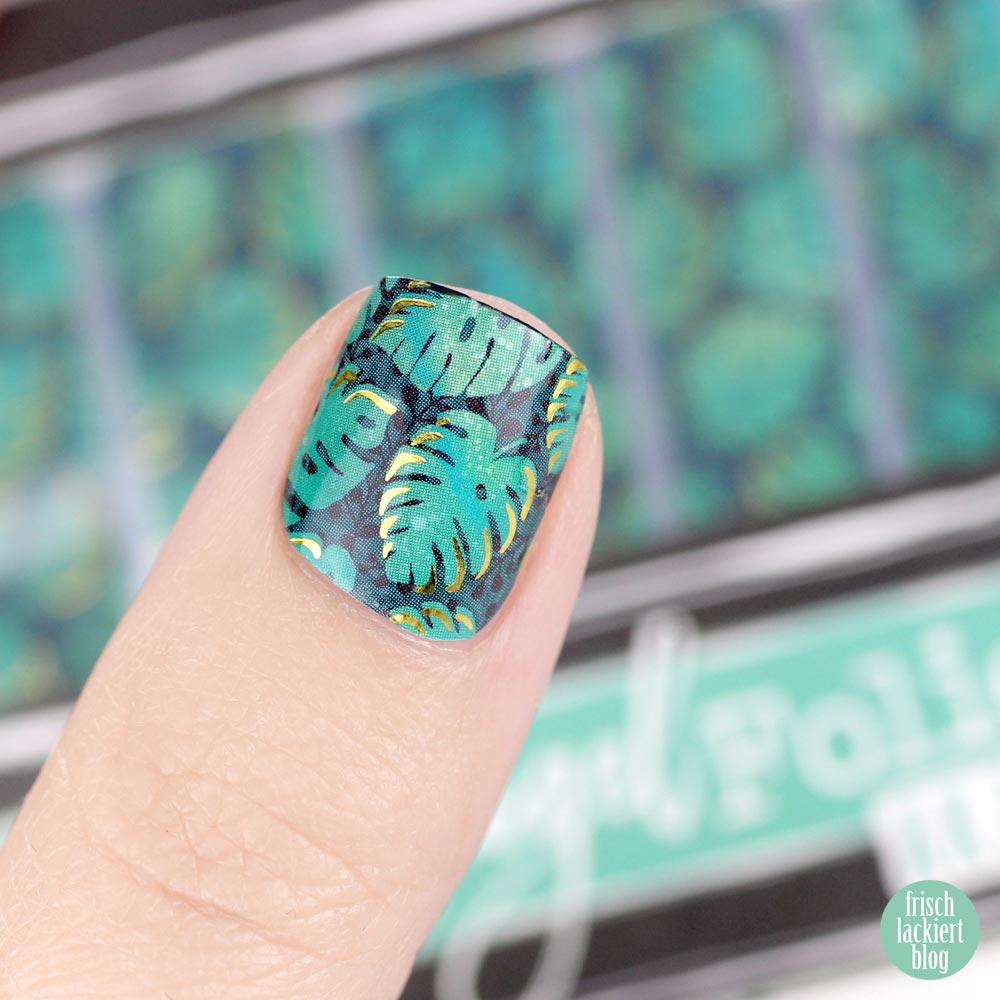 Sticker Gigant Adventskalender 2018 – Nailart Nagelsticker – Monsteragarten – Nageldesign in Grün und Gold – by frischlackiert