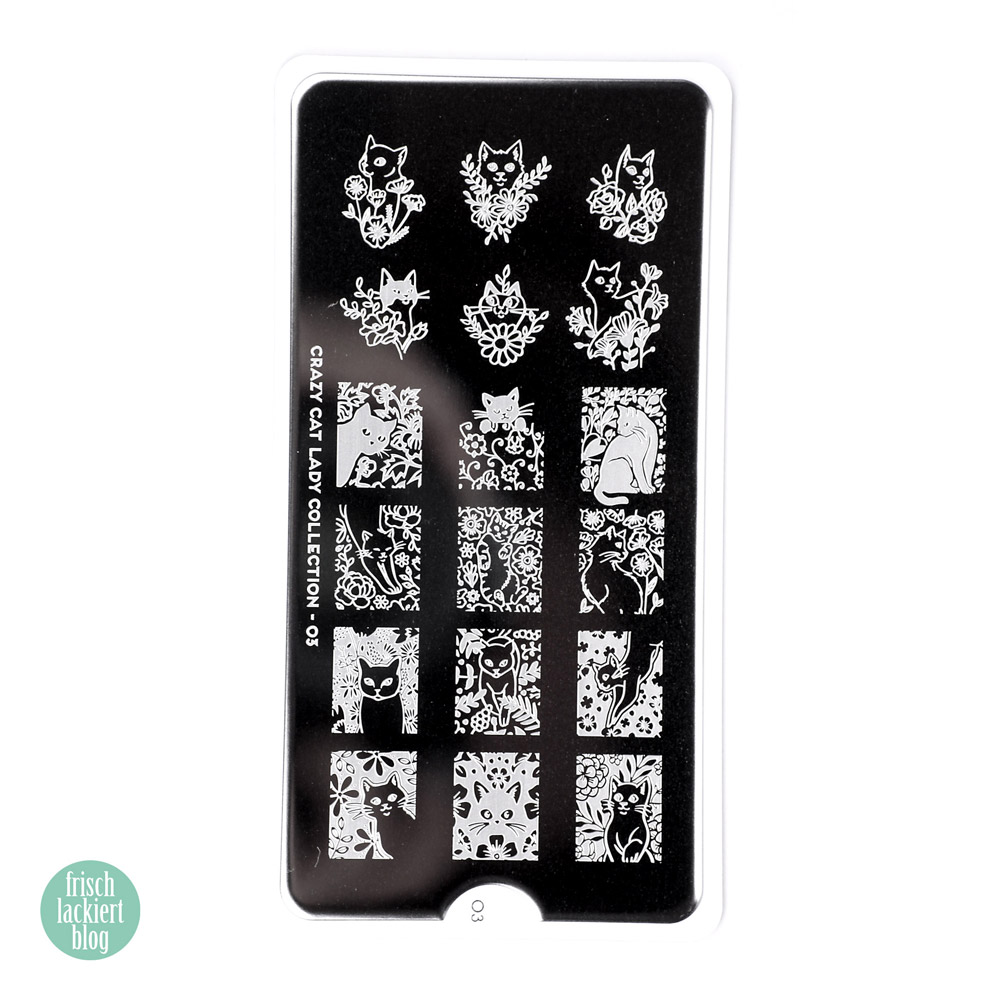 MoYou Stamping Nailart – Katzen Nageldesign – cat nailart – by frischlackiert