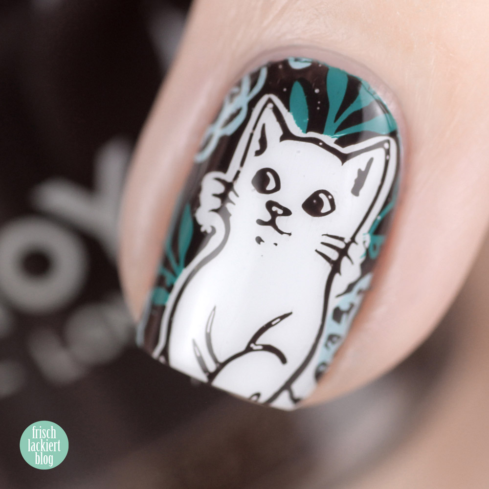 MoYou Stamping Nailart – Katzen Nageldesign – cat nailart – by frischlackiert
