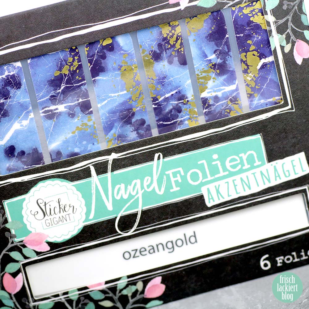 Sticker Gigant Nagelsticker / Nagelfolien – Ozeangold – Marmor Blau Gold Nailart – swatch by frischlackiert