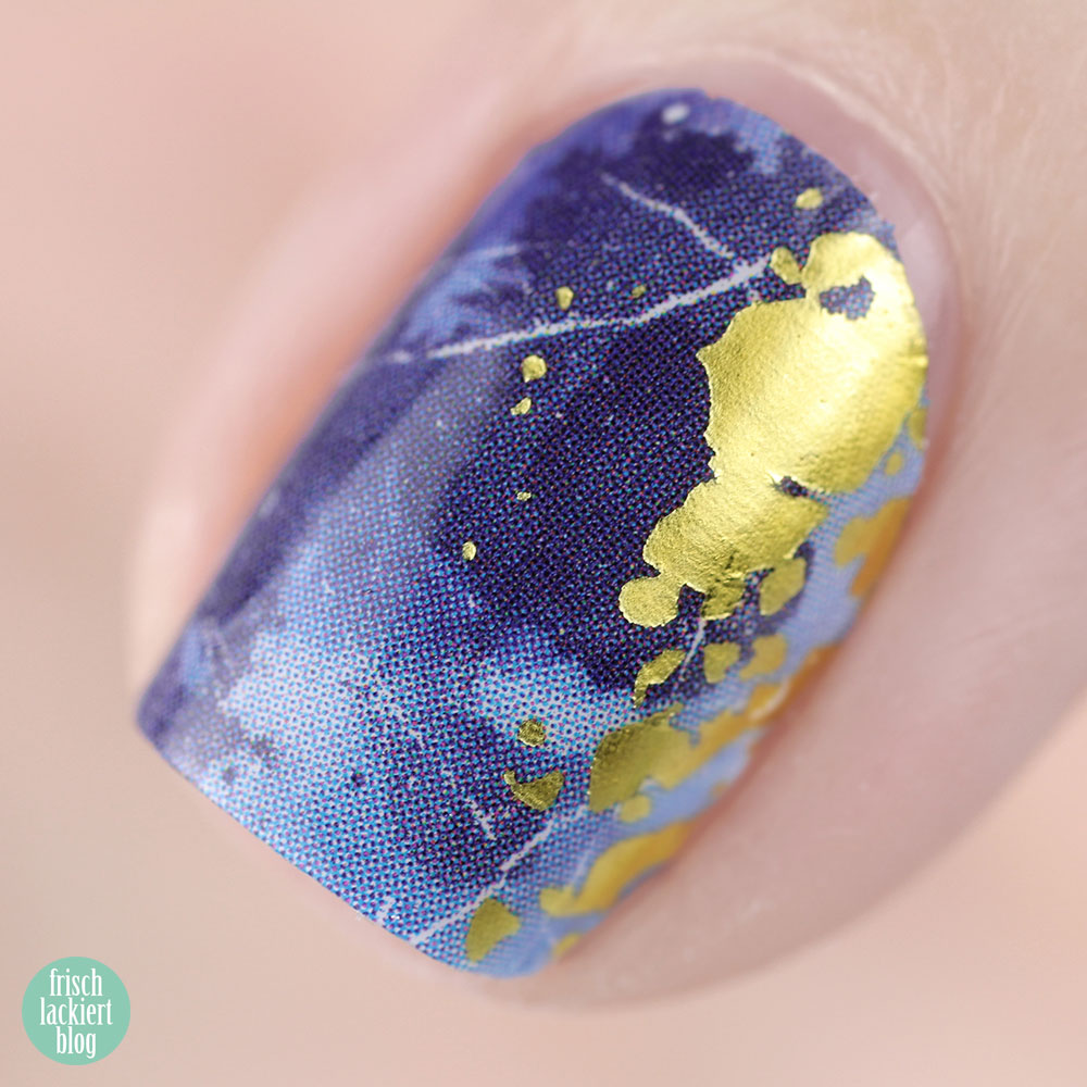 Sticker Gigant Nagelsticker / Nagelfolien – Ozeangold – Marmor Blau Gold Nailart – swatch by frischlackiert