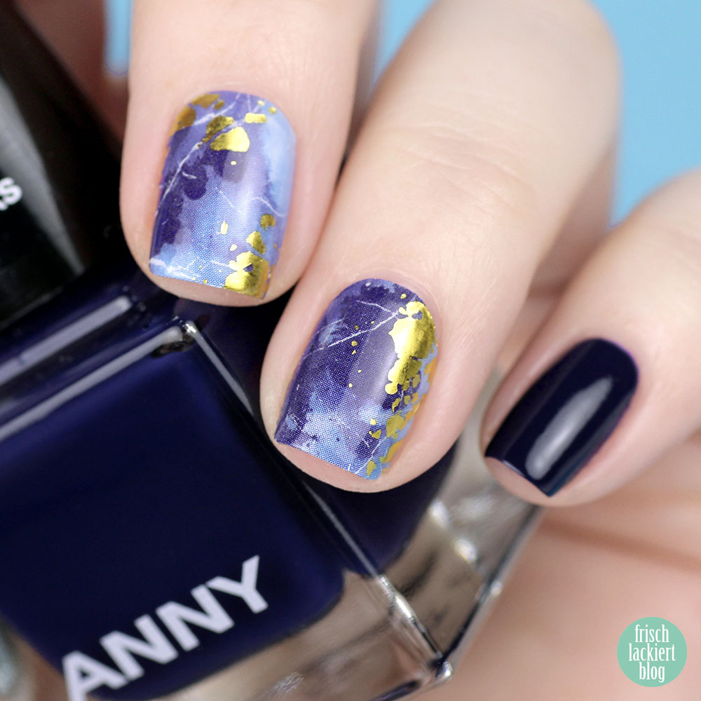 Sticker Gigant Nagelsticker / Nagelfolien – Ozeangold – Marmor Blau Gold Nailart – swatch by frischlackiert