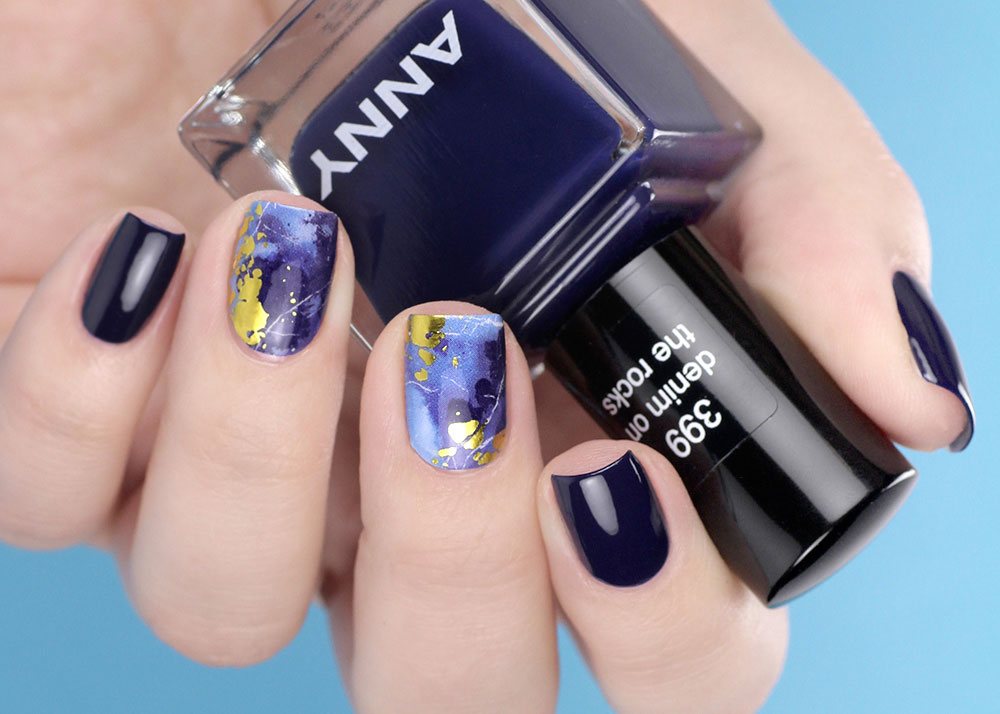 Sticker Gigant Nagelsticker / Nagelfolien – Ozeangold – Marmor Blau Gold Nailart – swatch by frischlackiert