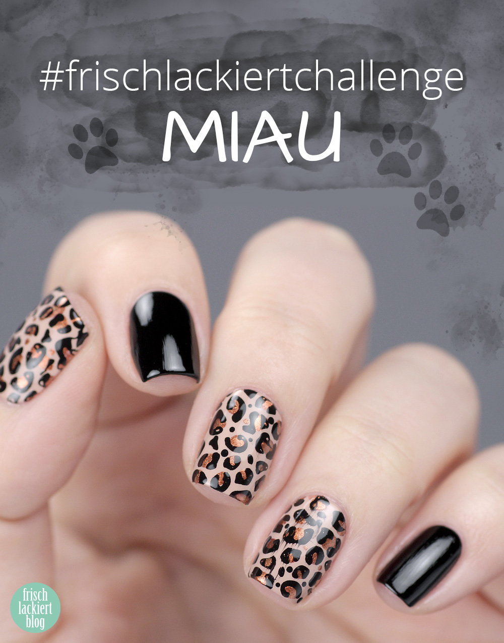 Frischlackiert-Challenge – Miau – Leopard Nailart – by frischlackiert