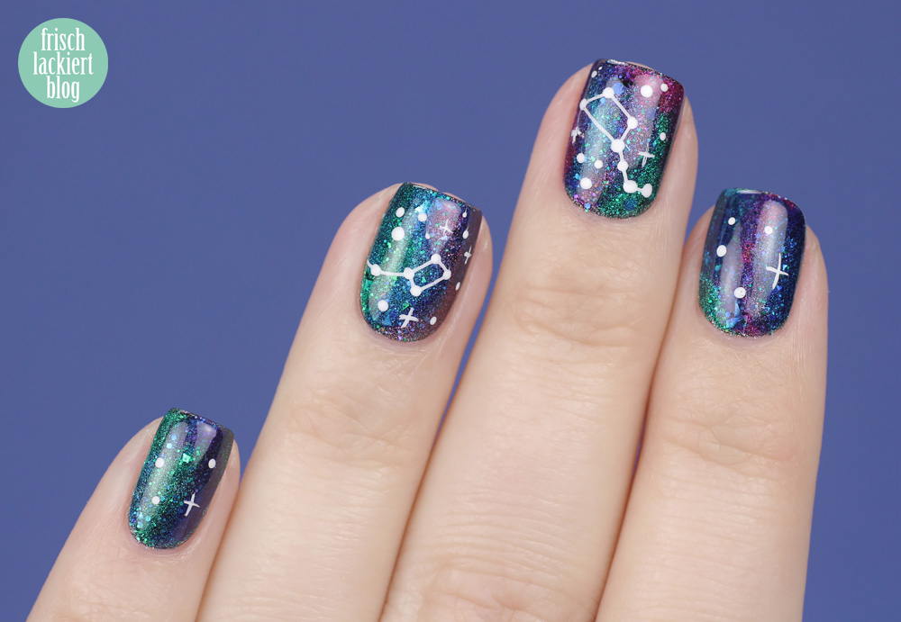 Frischlackiert-Challenge – Glitter Galaxy Nailart – by frischlackiert