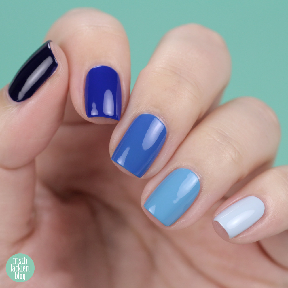 Frischlackiert-Challenge Holo-Mania – Holo Powder Stamping Nailart – blue Nailpolish – by frischlackiert