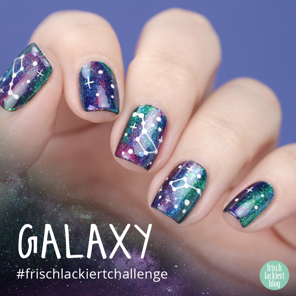 Frischlackiert-Challenge – Glitter Galaxy Nailart – by frischlackiert