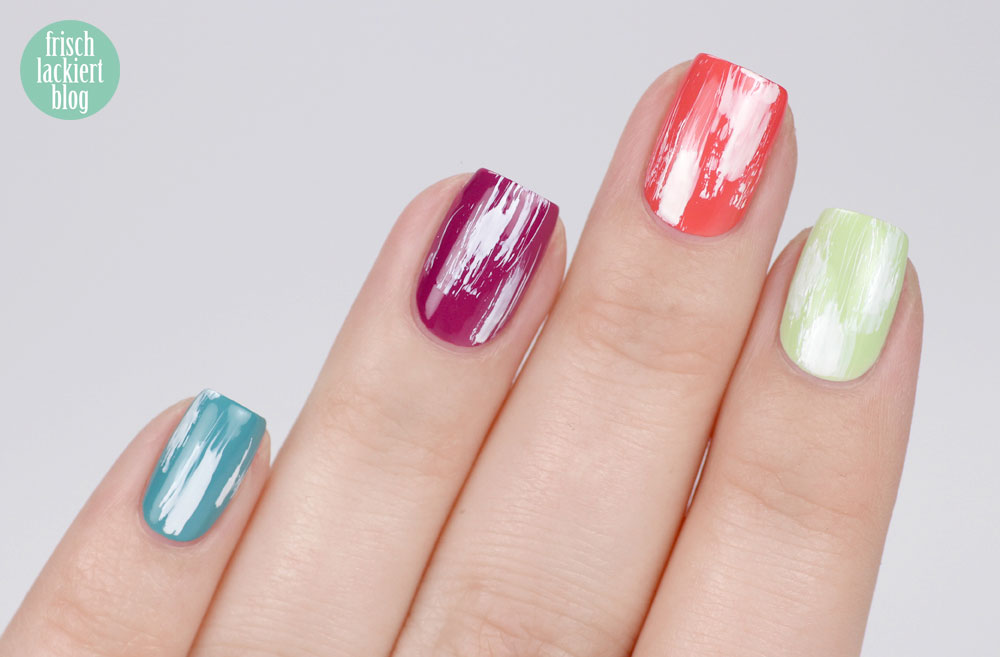Frischlackiert-Challenge Color Blocking Distressed Nailart – bunte Nägel – Trend Nageldesign – by frischlackiert