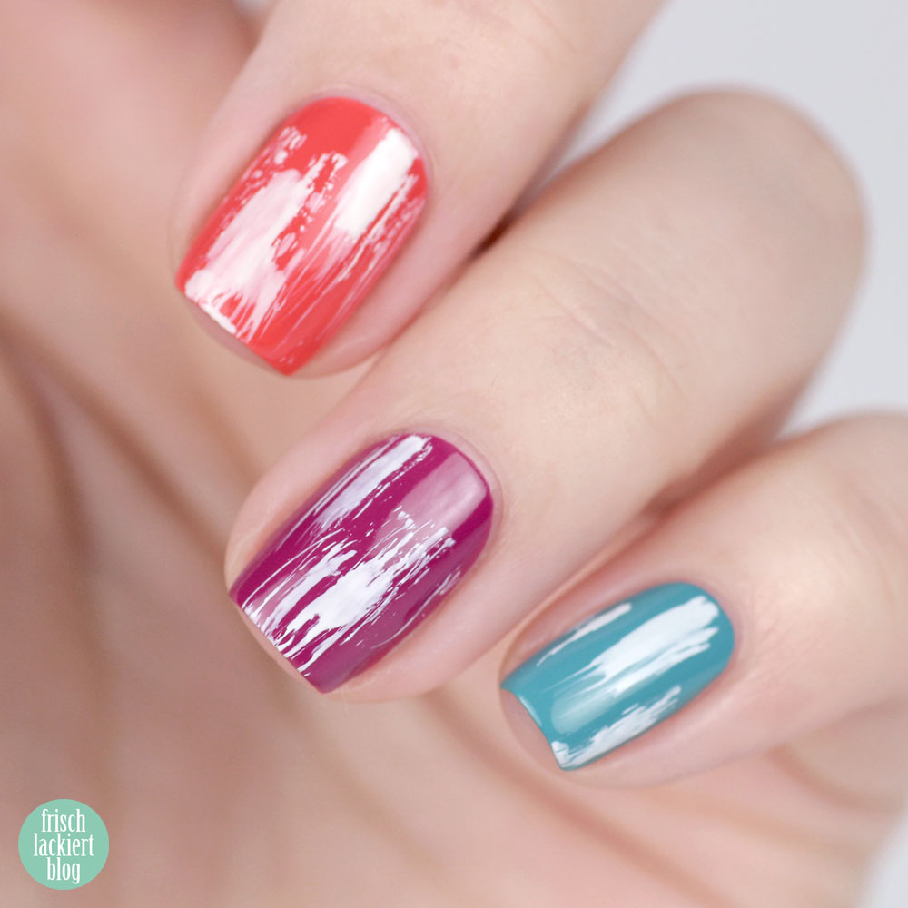 Frischlackiert-Challenge Color Blocking Distressed Nailart – bunte Nägel – Trend Nageldesign – by frischlackiert