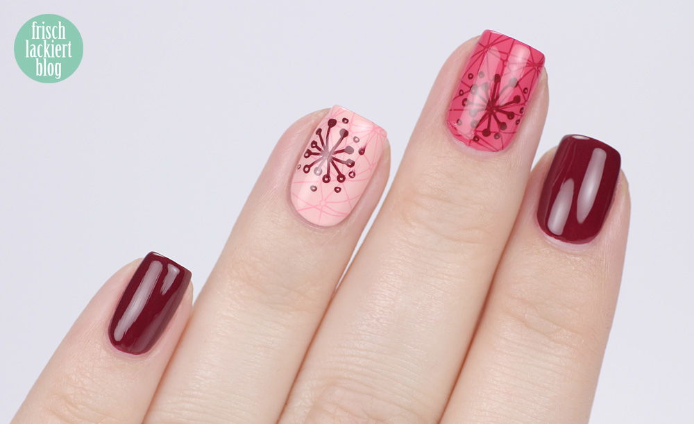 Frischlackiert-Challenge Doppelstamping Nailart mit grafischen Blumen – by frischlackiert