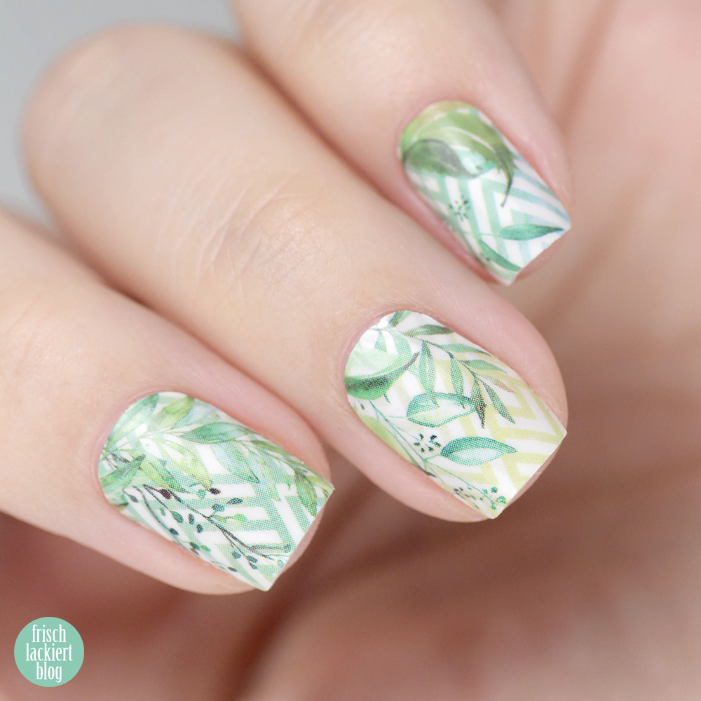 Sticker Gigant Nagelsticker Wiesengrün / Design by Lackschaft.de / Nailart mit Blättern für den Frühling und Sommer – swatch by frischlackiert