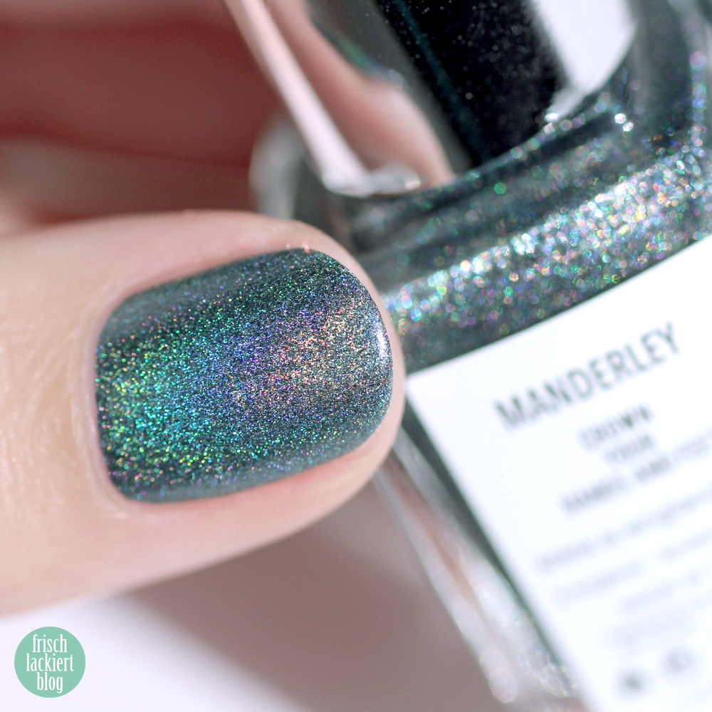 A-England Manderey – petrol holo nagellack – holographic nailpolish – swatch by frischlackiert